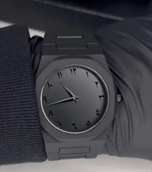 Black Aura Watch Elegant Stylish Design Strong Durable Build Comfortable Strap Clear Display (Without Box)