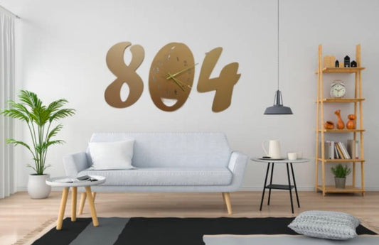 3d wall clock Wooden Golden color Wall Clock (804