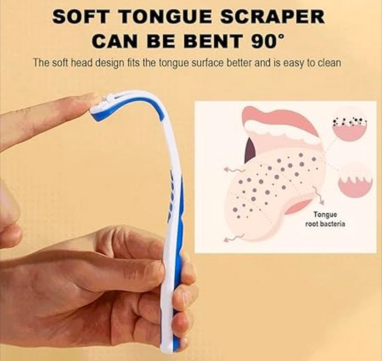 1 Piece Tongue Scraper | Tongue Cleaner | Double Head Tongue Cleaner | Reduce Bad Breath (random color)