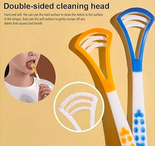 1 Piece Tongue Scraper | Tongue Cleaner | Double Head Tongue Cleaner | Reduce Bad Breath (random color)